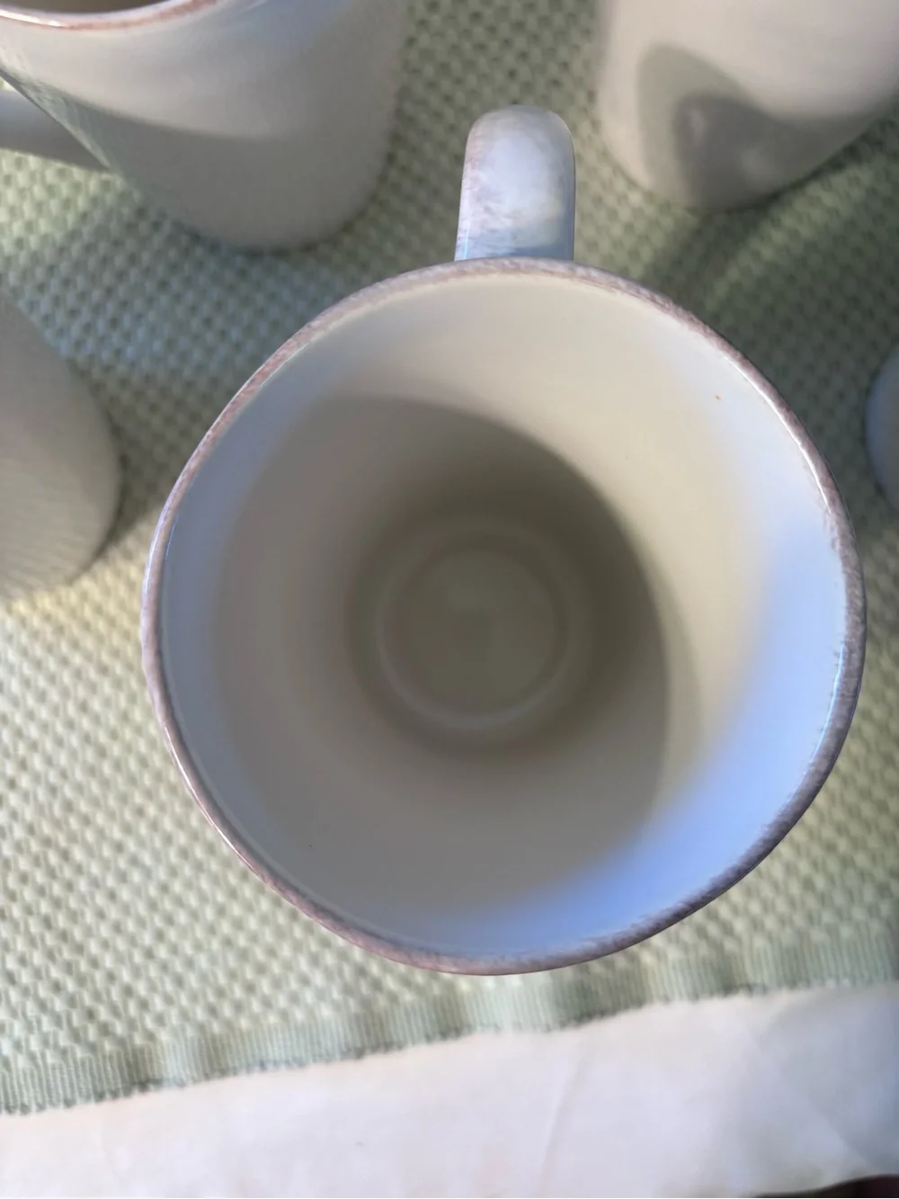6-Crate&Barrel Marin Dinnerware Cream-White Ceramic Mugs 12oz.